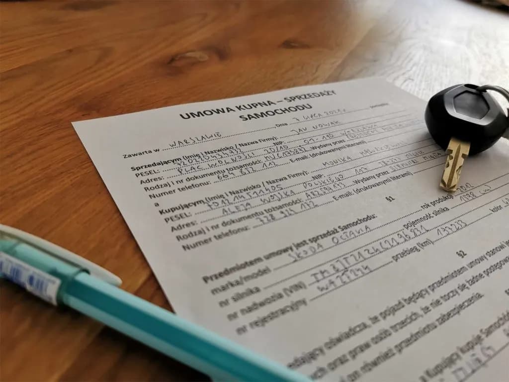 Umowa kupna sprzedaży samochodu jak wypełnić, aby uniknąć błędów