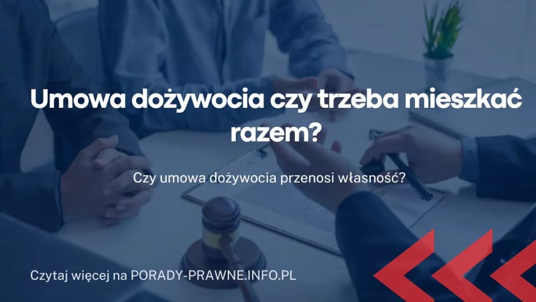 Umowa dożywocia czy trzeba mieszkać razem? Odkryj ważne szczegóły